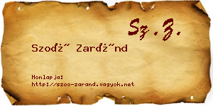 Szoó Zaránd névjegykártya